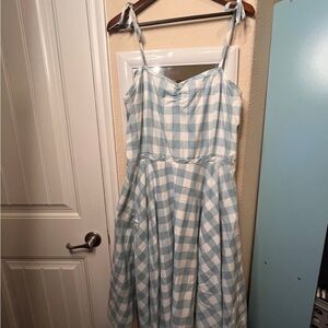Heart of Haute Blue and White Gingham Dress 2X